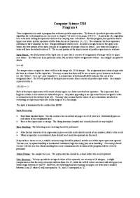 Postfix Expression Evaluator Program Assignment in Computer Science 3310 - Prof. Ronnie W.
