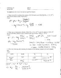 General College Chemistry I - Quiz 4 Solutions | CHEM 112 - Docsity