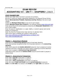 Introduction to Financial Accounting - Exam Review Notes | ACC 101