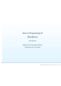 Lecture Slides on Interfaces - Introduction to Programming II | CS 112