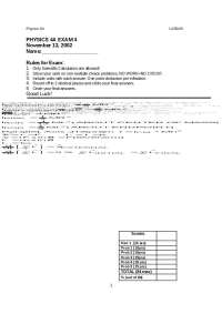 Newton’s Second Law and Parallel Axes Theorem - Exam 4 | PHYS 0004A