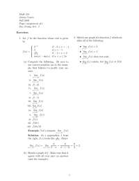 Questions with Answer for Assignment 1 - Calculus I | MATH 251 - Docsity