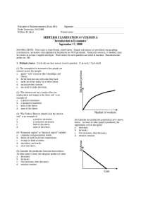 Multiple Choice Questions on Economics - Midterm Exam | ECON 001