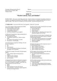 Quiz 5 in Principles of Microeconomics (Econ 2) from Drake University, Summer 2005 - Prof.