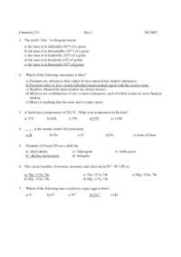 14 Questions on Basic Principles of Chemistry I – Assignment | CHM 211