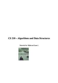 Materials for Midterm Exam 1 - Data Structures and Algorithms | CS 210