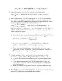 Intermediate Theoretical Methods - Homework 4 | PHYS 374 - Docsity