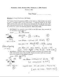Midterm 1 Exam with Solutions - Introduction to Statistics - Fall 2003 ...