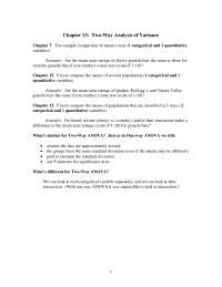 Notes on Two-way Analysis of variance | STAT 30100 - Docsity