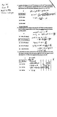 Old Exam 2 with Solution for Electricity and Optics | PHYS 24100 - Docsity