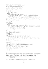 Notes on Memory Layout of Class Objects | CS 3721 - Docsity