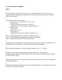 Homework 1 Solution for Programming Languages | CS 3723 - Docsity