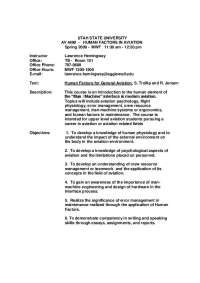 Human Factors in Aviation Safety - Paper Report | AV 4490