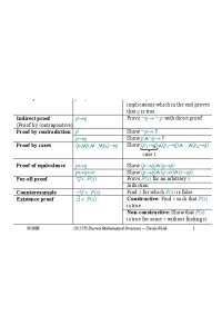 Types of Proofs - Discrete Mathematical Structures | CS 2233