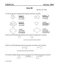 4 Questions on Organic Chemistry - Quiz 2 | CHEM 234 - Docsity