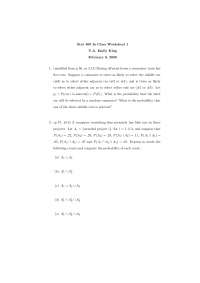 Worksheet 1 - Applied Probability and Statistics | STAT 400 - Docsity