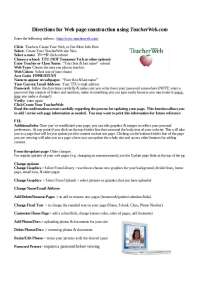 Directions for Web Page Construction | FOED 2011