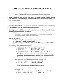 Midterm Exam 2 with Solutions - Organization of Programming Languages ...