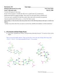 Solved Exam 1 for Biological Information Processes | BCHM 465 - Docsity
