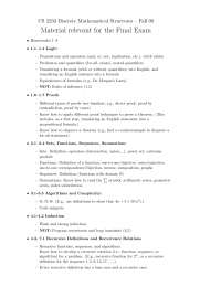 Discrete Math Structures - Final Examination | CS 2233 - Docsity