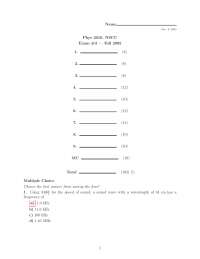 Exam 3 with Answer Key - Algebra Based Physics I | PHYS 2010 - Docsity