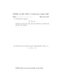Elementary Calculus II - 5 Questions in Quiz 5 | MATH 221 - Docsity