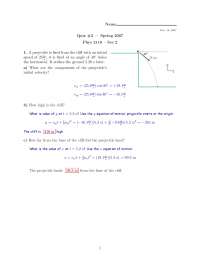 Solutions for Quiz 2 - Calculus Based Physics I - Spring 2007 | PHYS ...
