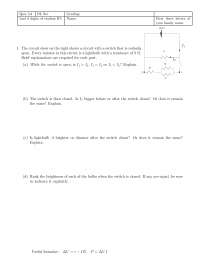 Rank Brightness of Bulb - Quiz 5A | General Physics | PHY 007B - Docsity