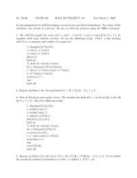 MATLAB Project 2 on Calculus III - Fall 2007 | MATH 241 - Docsity