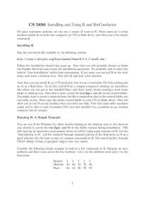 Installing and Using R and Bio Conductor - Lecture Notes | CS 5890