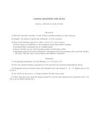 Sample Questions for Exams - History of Mathematics | MAT 111 | Exams ...