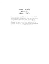 General Physics - Solutions to Exam 1 | PHYS 22100 - Docsity