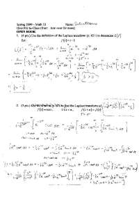 Quiz 12 Solutions - Differential Equations and Linear Algebra | MATH 0033