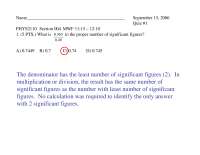 Solutions to Quiz 1 - Calculus-based Physics I | PHYS 2110 - Docsity