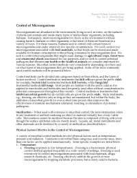 Control of Microorganisms - Lecture Notes | BIOL 0004 - Docsity