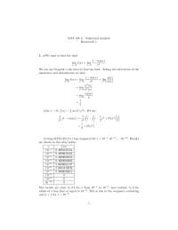 Numerical Analysis - assignment 1 with Solutions | MAT 128A - Docsity