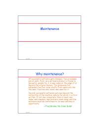 Why Maintenance - Software Engineering - Lecture Slides | CMSC 435 ...