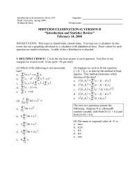 Introduction and Statistics Review | Midterm Examination 1 | ECON 107 ...