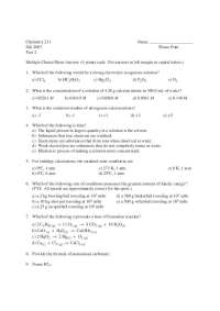 9 MCQs Exam 2 - Principles of Chemistry I | CHM 211