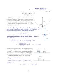 3 Questions with Answer Quiz 3 - Calculus-based Physics I | PHYS 2110 ...