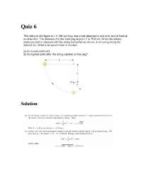 Quiz 6 Solutions for Classical Physics | PHY 009A | Quizzes Physics ...