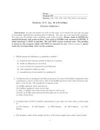 20 Questions for Practice Midterm Exam 1 - Elementary Statistics | STA ...
