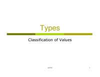 Notes on Classification of Values - Programming Languages | CS 3723 ...
