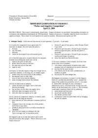 Principles of Microeconomics - Midterm Exam 4C - Fall 2004 | ECON 002