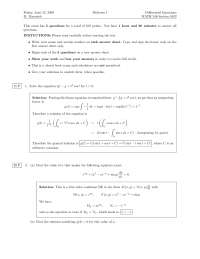 Differential Equations for Engineers and Scientists - Solved Midterm ...