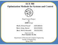 Project Outline - Optimization Methods for Systems and Control | ECE ...