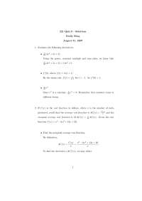 Quiz Solutions - Elementary Calculus II – 2007 | MATH 221 - Docsity