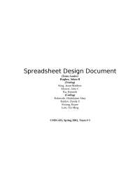 Spreadsheet Program Design Document - Software Engineering | CMSC 435 ...