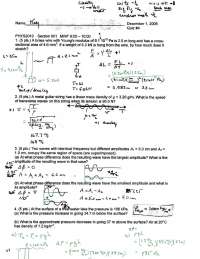 Quiz on Calculus-based Physics I with Solution | PHYS 2110 - Docsity