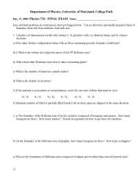 Sample Questions for Final Exam - Solid State Physics - Fall 2004 ...